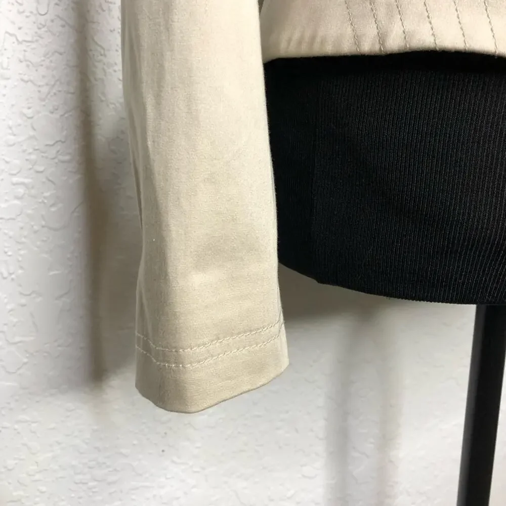 WHBM cream tan zip front blazer jacket size 2